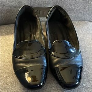 Glossy Black Flats with Soft Square Toe